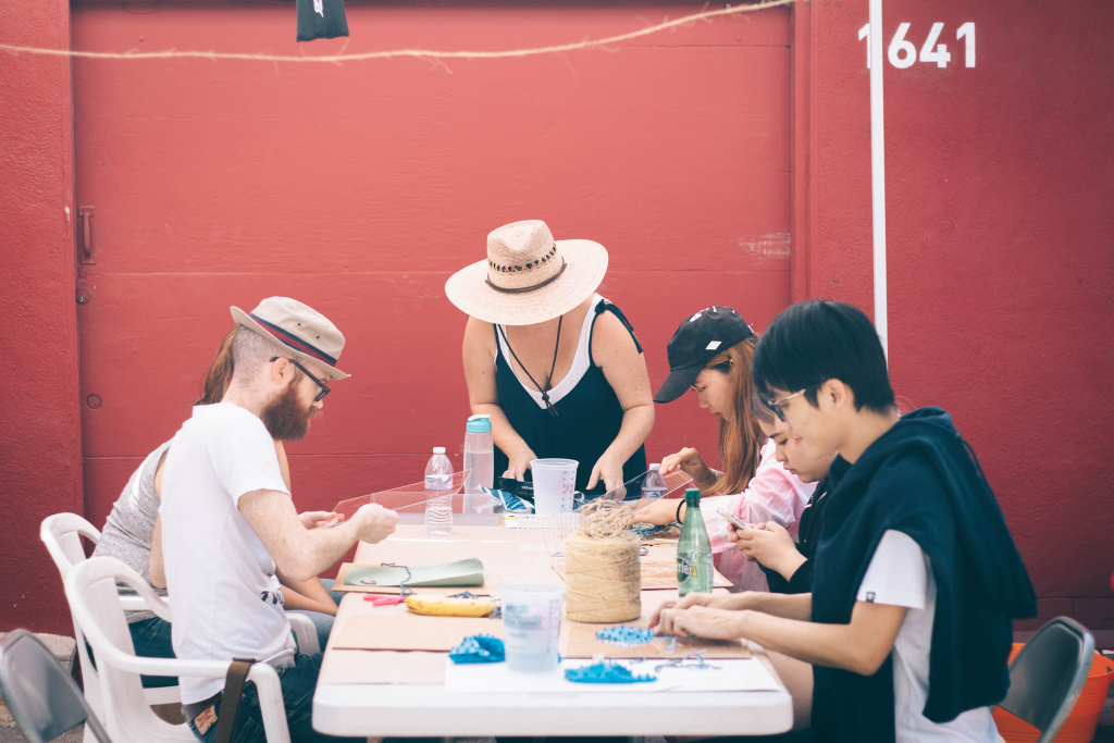 Cyanotype prints from a workshop with artist Amanda Sutton at the Pico Block Party in October 2017.